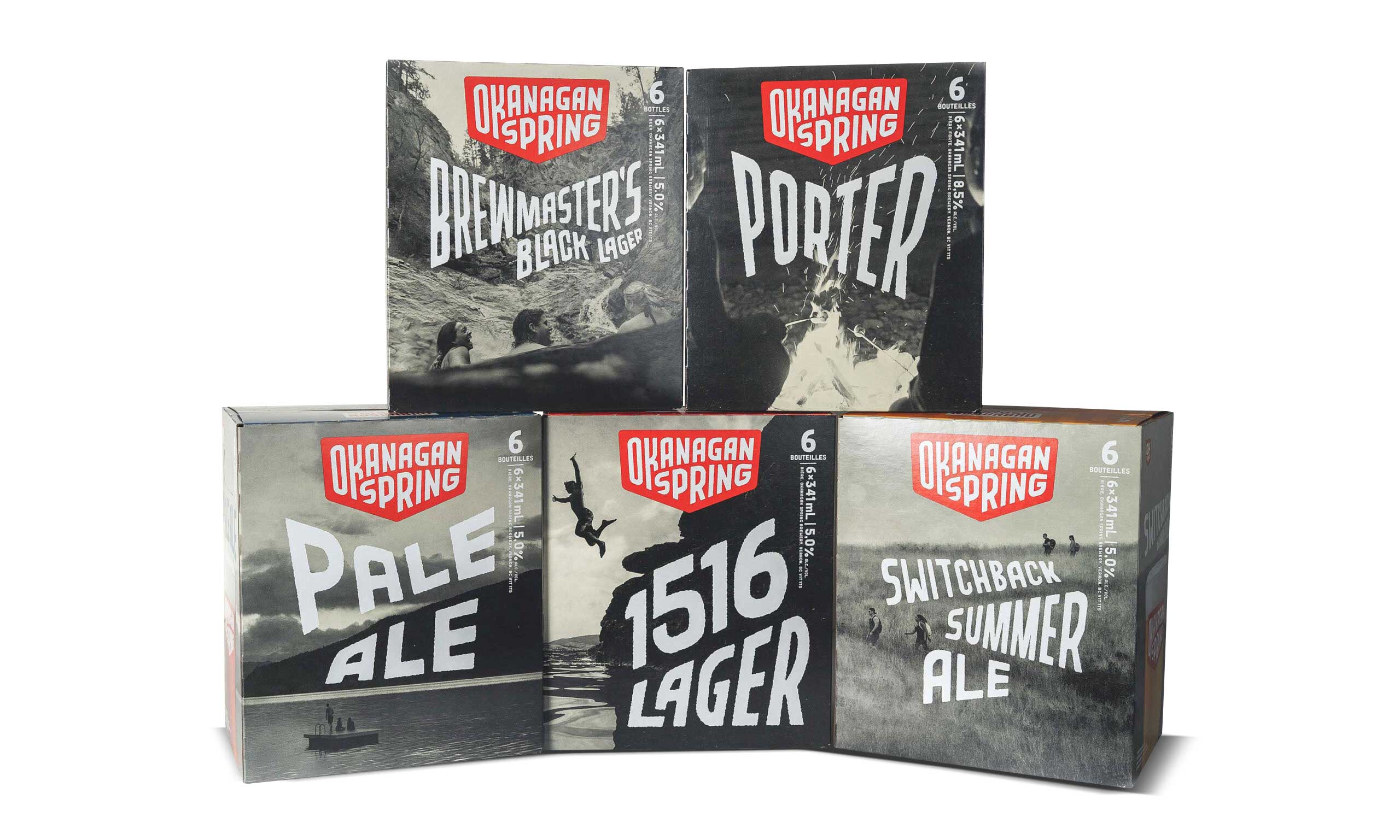 Custom beverage case packaging featuring bold graphics designed for strong retail shelf impact.