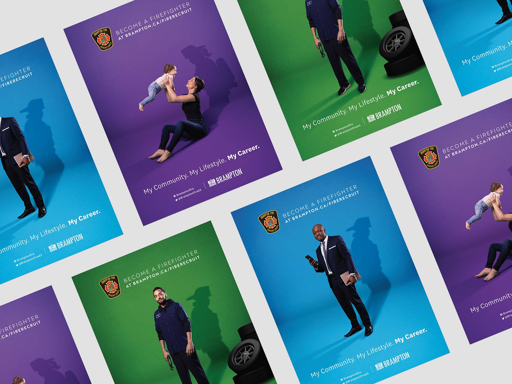 Custom City of Brampton digital artwork and branded graphic patterns developed for campaign applications.