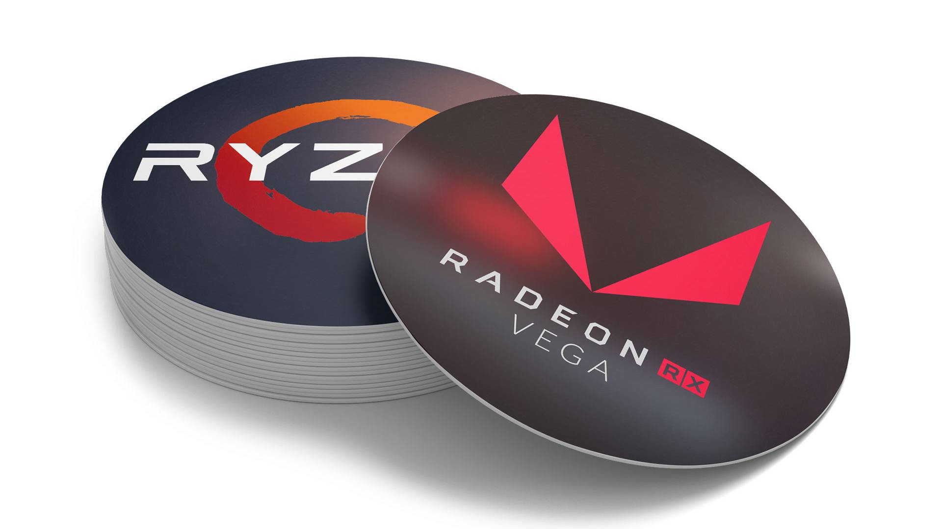 Round branded coasters created as custom corporate promotional merchandise.