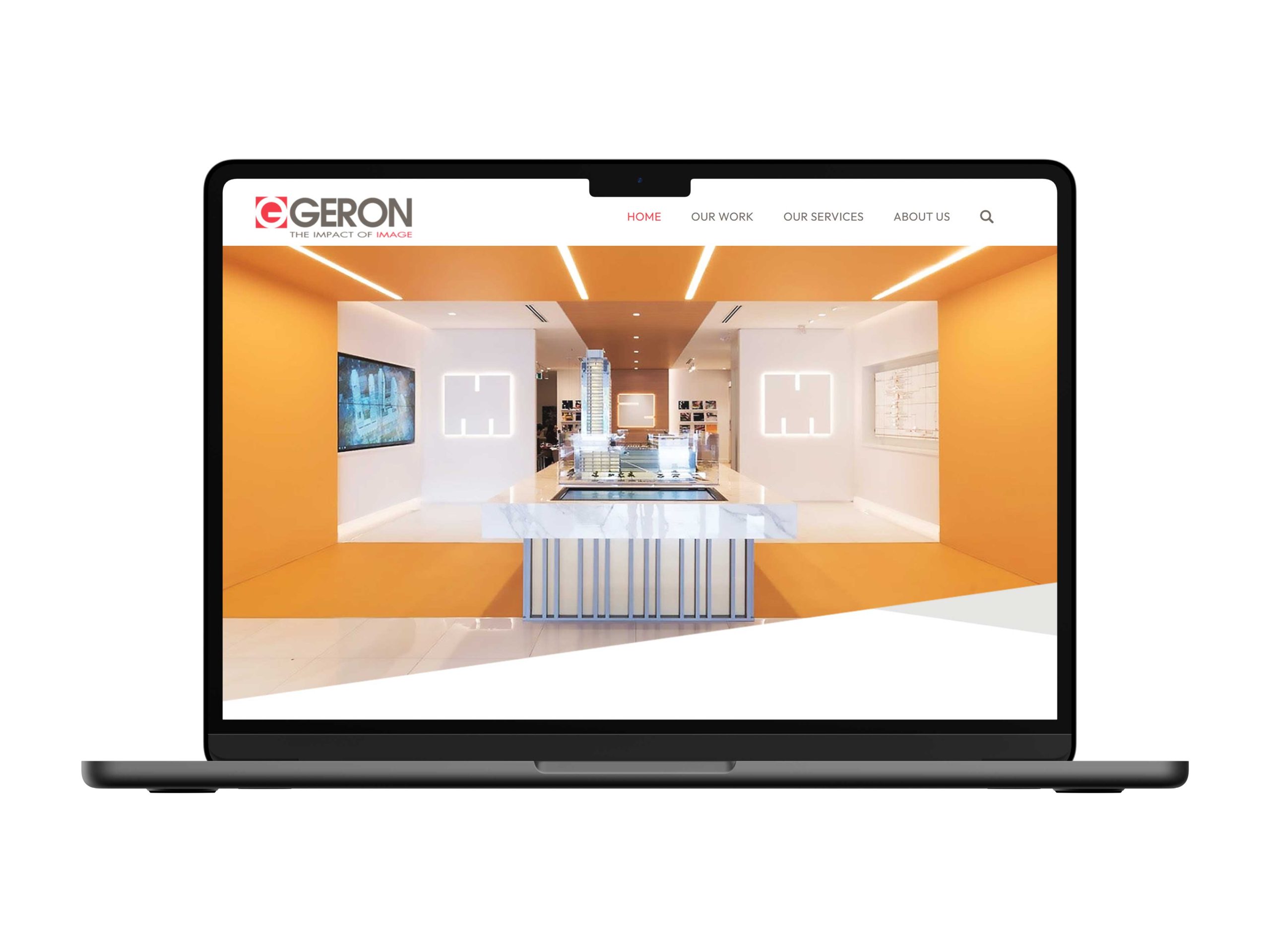 Custom Geron homepage featuring a clean, modern residential brand and digital user experience.